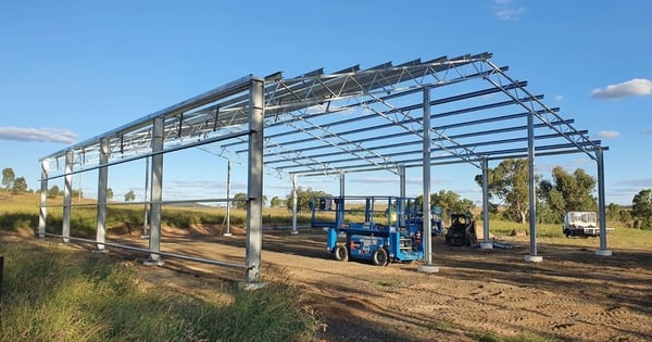 Farm shed under construction