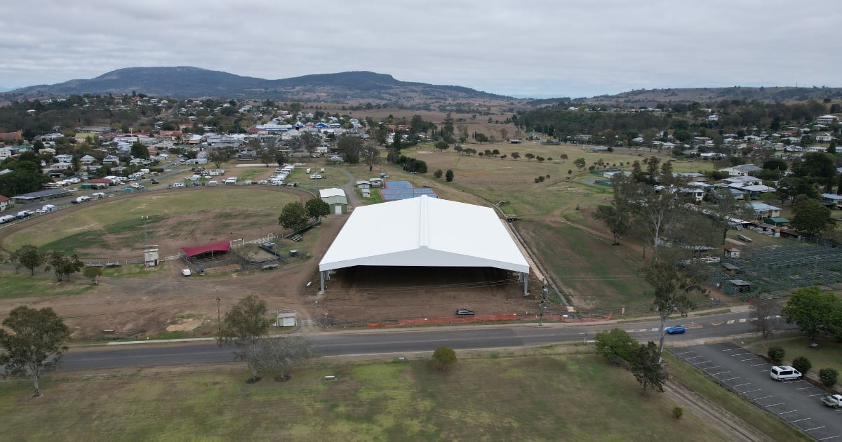 Check out the heaviest shed we built, a dressage arena in Queensland.