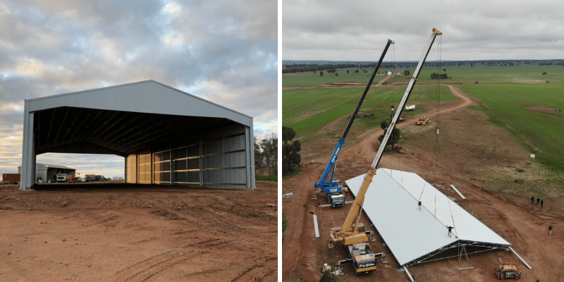 Farm machinery shed