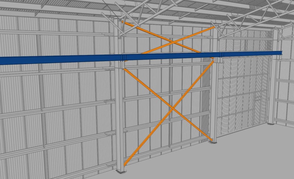 Heavy duty bracing in a shed