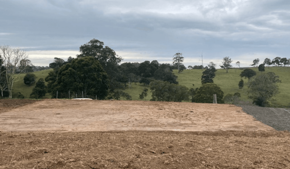 Flat foundation ready for shed construction