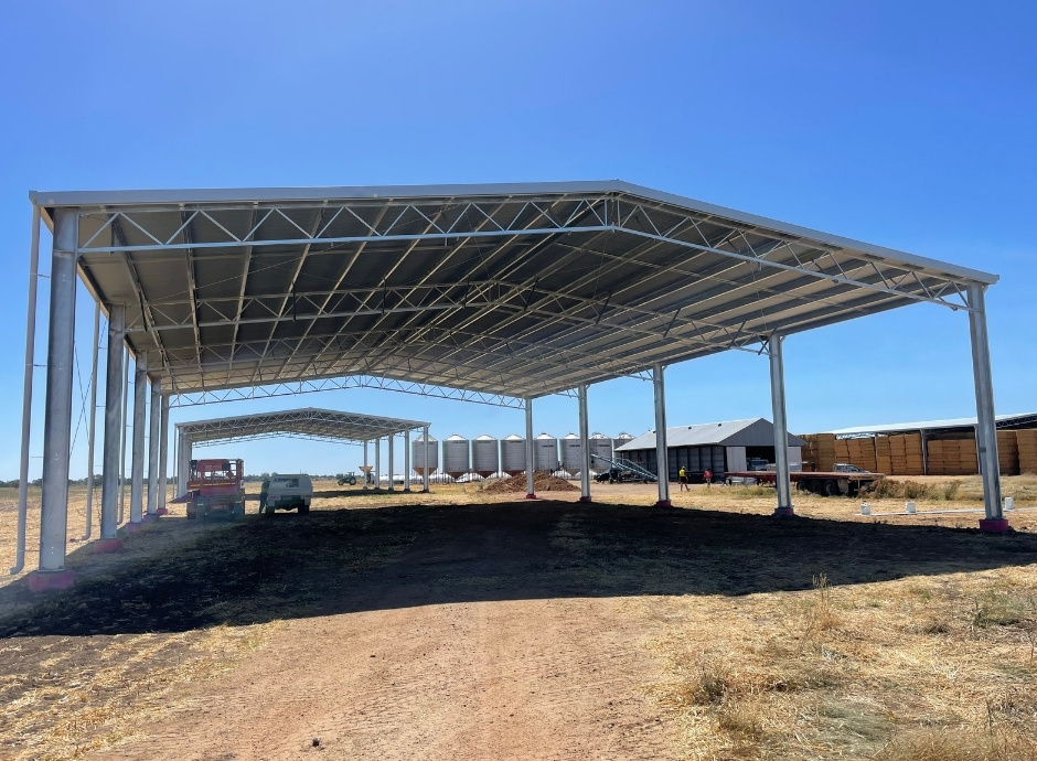 Twin hay sheds in Moree, NSW, by ABC Sheds