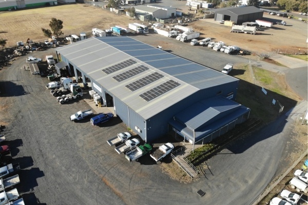56 x 30 x 6 Industrial Shed Dubbo NSW birdseye shot