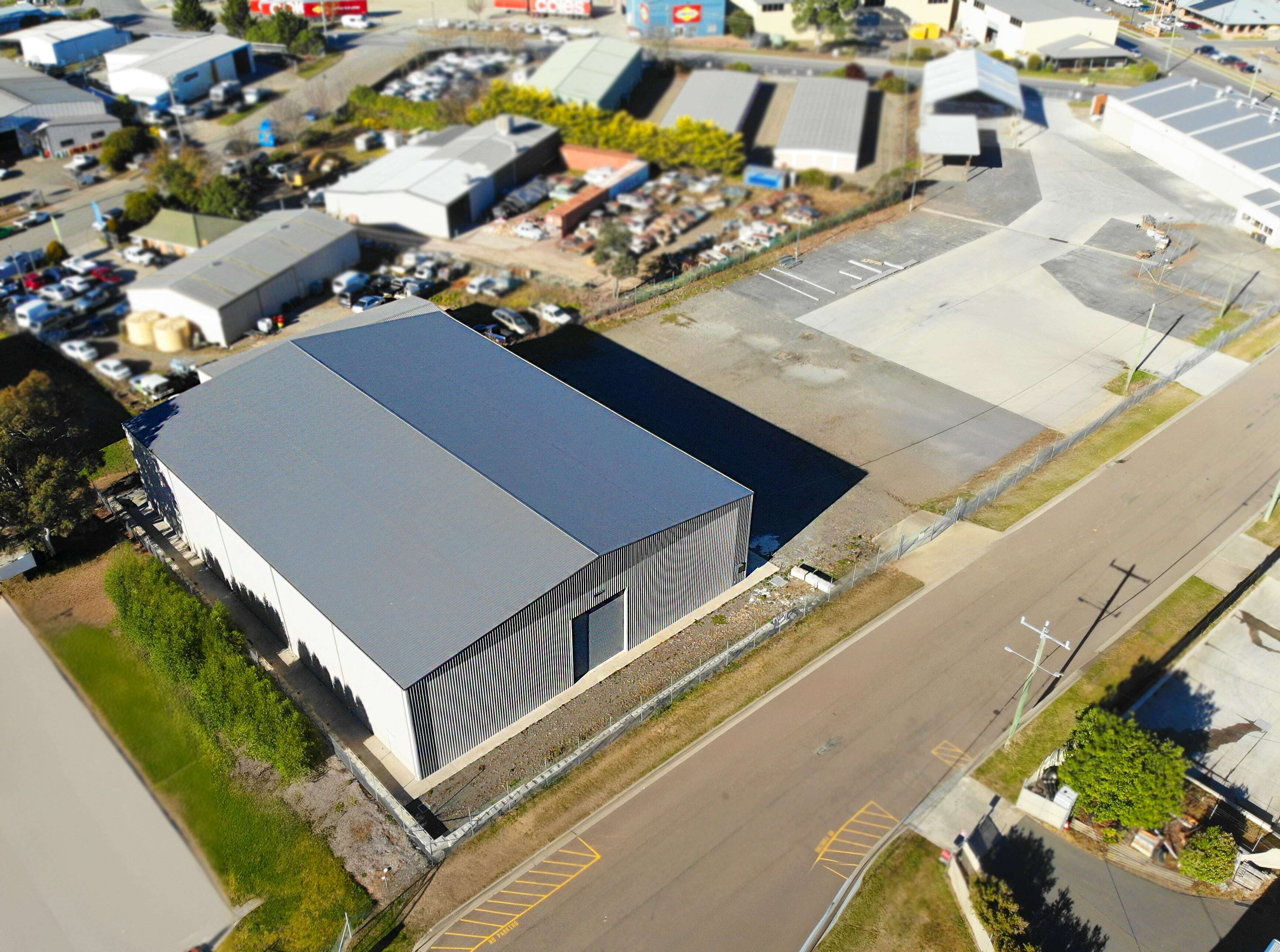 Arial photo shot 40 x 30 x 8 Industrial Shed Goulburn NSW