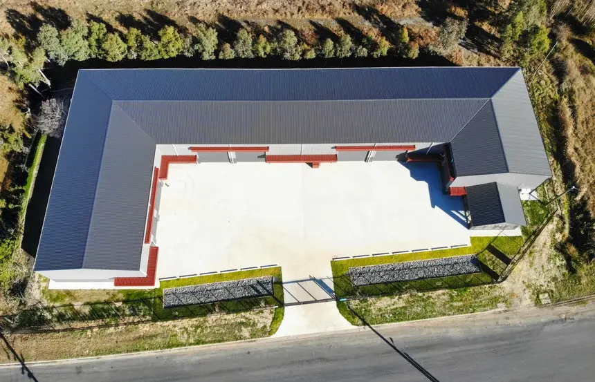 99 x 13 x 6.6 industrial building birds eye view